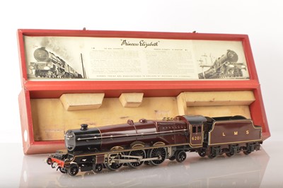 Lot 673 - Hornby 0 Gauge 4-6-2 Loco & Tender LMS maroon 'Princess Elizabeth' No.6201, 20 volt 3-rail electric