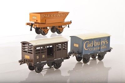 Lot 689 - Hornby 0 Gauge Trio of Goods wagons (3)