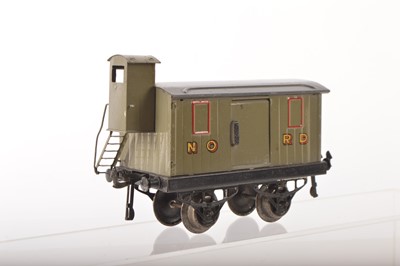 Lot 694 - French Hornby 0 Gauge NORD Brake van with vigie