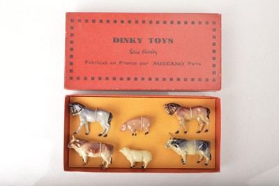 Lot 704 - French Hornby 0 Gauge Post war Dinky Toys No.3 Animal Set