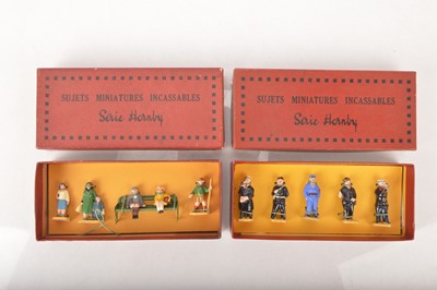 Lot 706 - French Hornby 0 Gauge pair of Post war Railway Accessories sets (2)