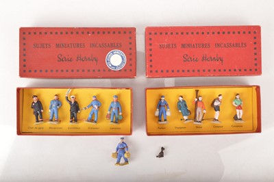 Lot 708 - French Hornby 0 Gauge pair of Post war Railway Accessories sets (2)