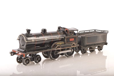 Lot 741 - Bing 0 Gauge 4-4-0 Loco & Tender LNWR lined Black