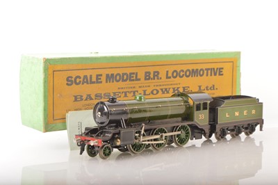 Lot 744 - Bassett Lowke 0 Gauge 2-6-0 Loco & Tender LNER lined Green 'Mogul'