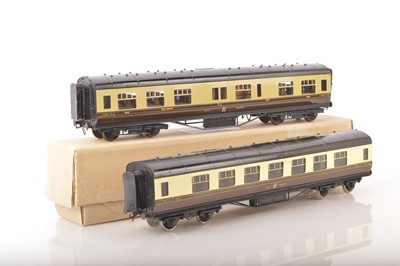 Lot 750 - Exley 0 Gauge K5/6 pair of GWR coaches (2)