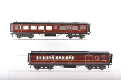 Lot 755 - Exley 0 Gauge Pre-war pair of LMS Coaches (2)