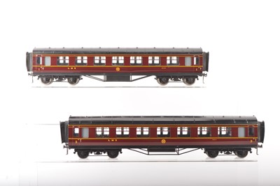 Lot 762 - Exley 0 Gauge pair of LMS K5 Side Corridor Coaches (2)