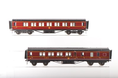 Lot 763 - Exley 0 Gauge pair of LMS K6 Side Corridor Coaches (2)