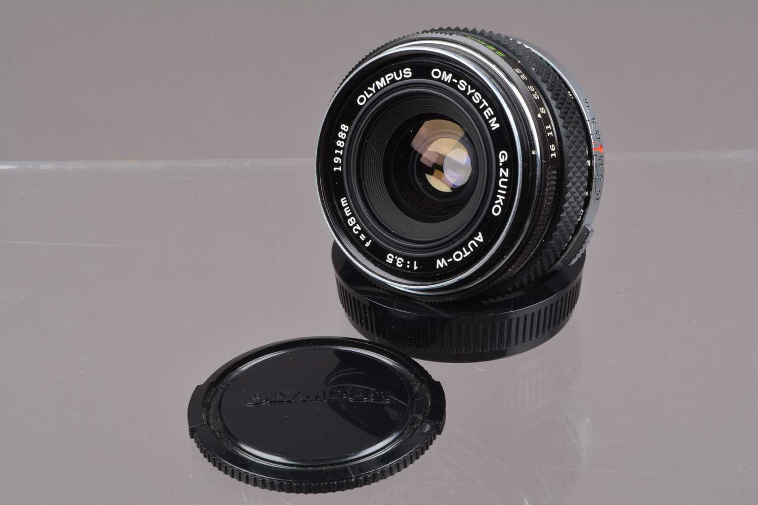 Lot 14 - An Olympus G Zuiko 28mm f/3.5 OM Lens