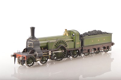 Lot 817 - Kitbuilt Finescale 0 Gauge 4-2-2 Loco & Tender Lined green class GNR Sterling single