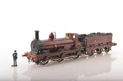 Lot 824 - Kitbuilt Finescale 0 Gauge 0-6-0 Loco & Tender Midland Railway lined maroon class 700