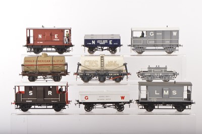 Lot 875 - Connoisseur Models/WEP and other manufacturers  0 Gauge Kitbuilt group of Goods wagons (9)