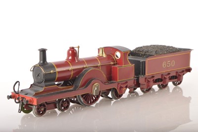 Lot 925 - Scratch built 0 Gauge course scale 4-2-2 Loco & Tender MR Maroon Single