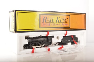 Lot 951 - Rail King by MTH 0 Gauge New York Central black 0-8-0 Locomotive and Tender No 415 with Proto sound