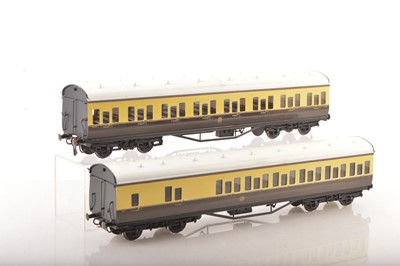 Lot 965 - E.K. Model 0 Gauge Finescale pair of GWR Suburban Passenger coaches (2)