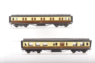 Lot 1023 - Exley 0 Gauge K6 pair of GWR coaches (2)