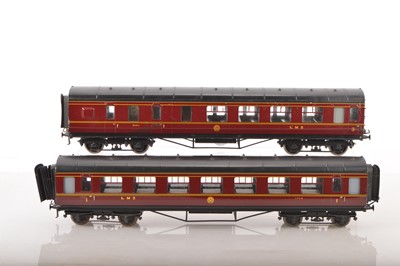 Lot 1026 - Exley 0 Gauge K6 pair of LMS coaches (2)