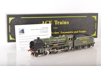 Lot 1057 - Ace 0 Gauge modern issue E/10 4-4-0 Loco & Tender Southern lined green schools class 'Repton'