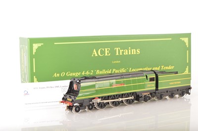 Lot 1058 - Ace 0 Gauge modern issue E/9 4-6-2 Loco & Tender Sothern green Streamlined West Country class 'Westward Ho'