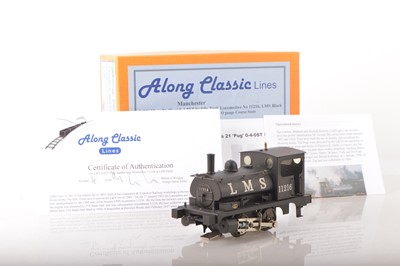 Lot 1063 - Along classic Lines 0 Gauge modern issue limited edition 0-4-0 LMS black class 21 'Pug'