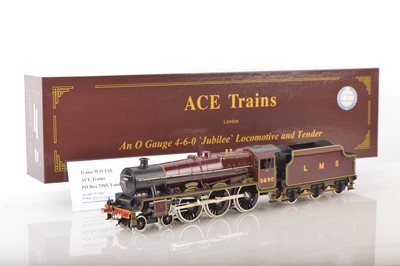 Lot 1073 - Ace Trains 0 Gauge Modern issue E/18 4-6-0 Loco & Tender LMS lined Maroon Jubilee class 'Leander'