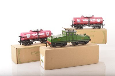 Lot 1095 - ETS (Czech) /Darstaed 0 Gauge Modern issue Bo-Bo Overhead electric steeple Cab type Loco and bogie Tankers (3)