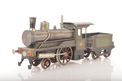 Lot 1179 - Carette Gauge 1 2-2-0 Loco & Tender 'Stork leg'