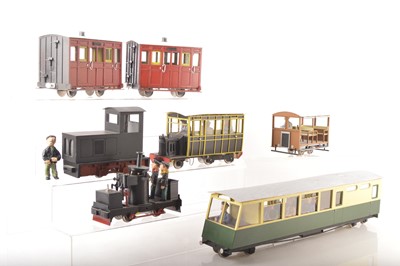 Lot 1192 - Scratch /kitbuilt built (32mm) Narrow Gauge Locomotives and Rolling stock (7)