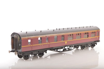 Lot 1196 - Tenmille or Similar Gauge 1 (45mm) Kit built LMS Side Corridor Brake 3rd coach