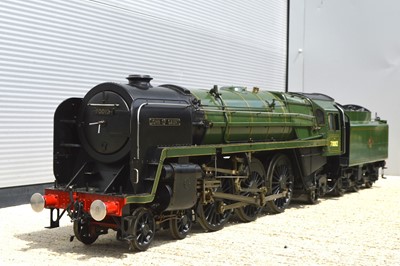 Lot 1230 - 5 inch Gauge John Adams of Poole exhibition standard class 7 4-6-2 Loco & Tender BR lined green Britannia class  'John of Gaunt'