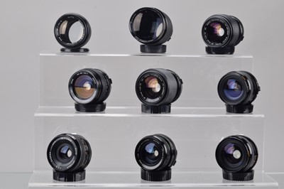 Lot 22 - A Group of OM Mount Lenses