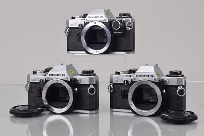 Lot 40 - Three Olympus OM-10 Camera Bodies