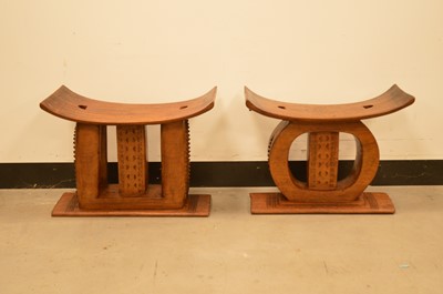 Lot 412 - Two African hardwood stools