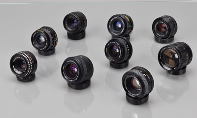 Lot 203 - Nine Prime Lenses