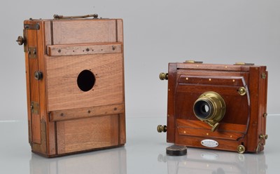 Lot 305 - Two Half Plate Mahogany & Brass Half plate cameras