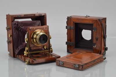 Lot 306 - Two Quarter Plate Mahogany & Brass Cameras