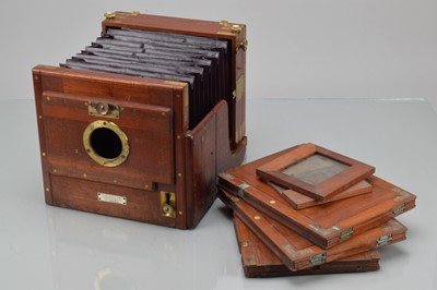 Lot 623 - A Stereoscopic Company Mahogany & Brass Whole plate Tail Board Camera Body