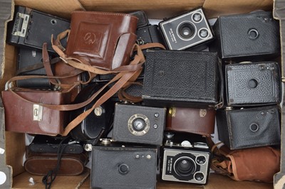 Lot 675 - A Tray of Folding and Box Cameras