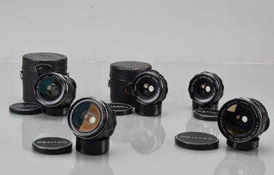 Lot 717 - Five Asahi Takumar Wide Angle Lenses