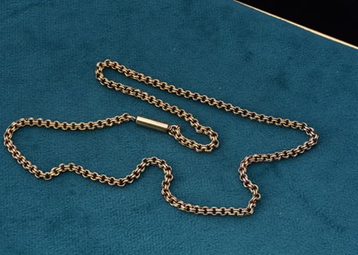 Lot 67 - A 9ct gold belcher link necklace