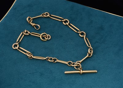 Lot 72 - An 18ct gold double albert watch chain