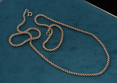 Lot 101 - A 9ct gold belcher link necklace