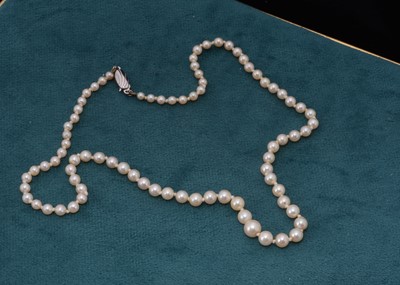 Lot 124 - A string of graduated cultured pearls