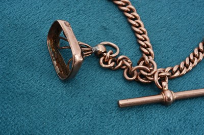 Lot 162 - A 9ct gold double Albert fob watch chain