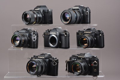 Lot 161 - A Tray of Chinon SLR Cameras
