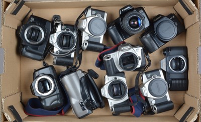 Lot 168 - A Tray of Canon SLR Cameras