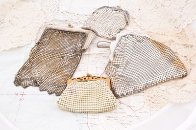 Lot 263 - A collection of vintage mesh bags by Whiting & Davis co