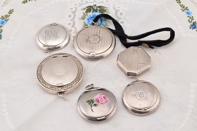 Lot 269 - Six pendant compacts