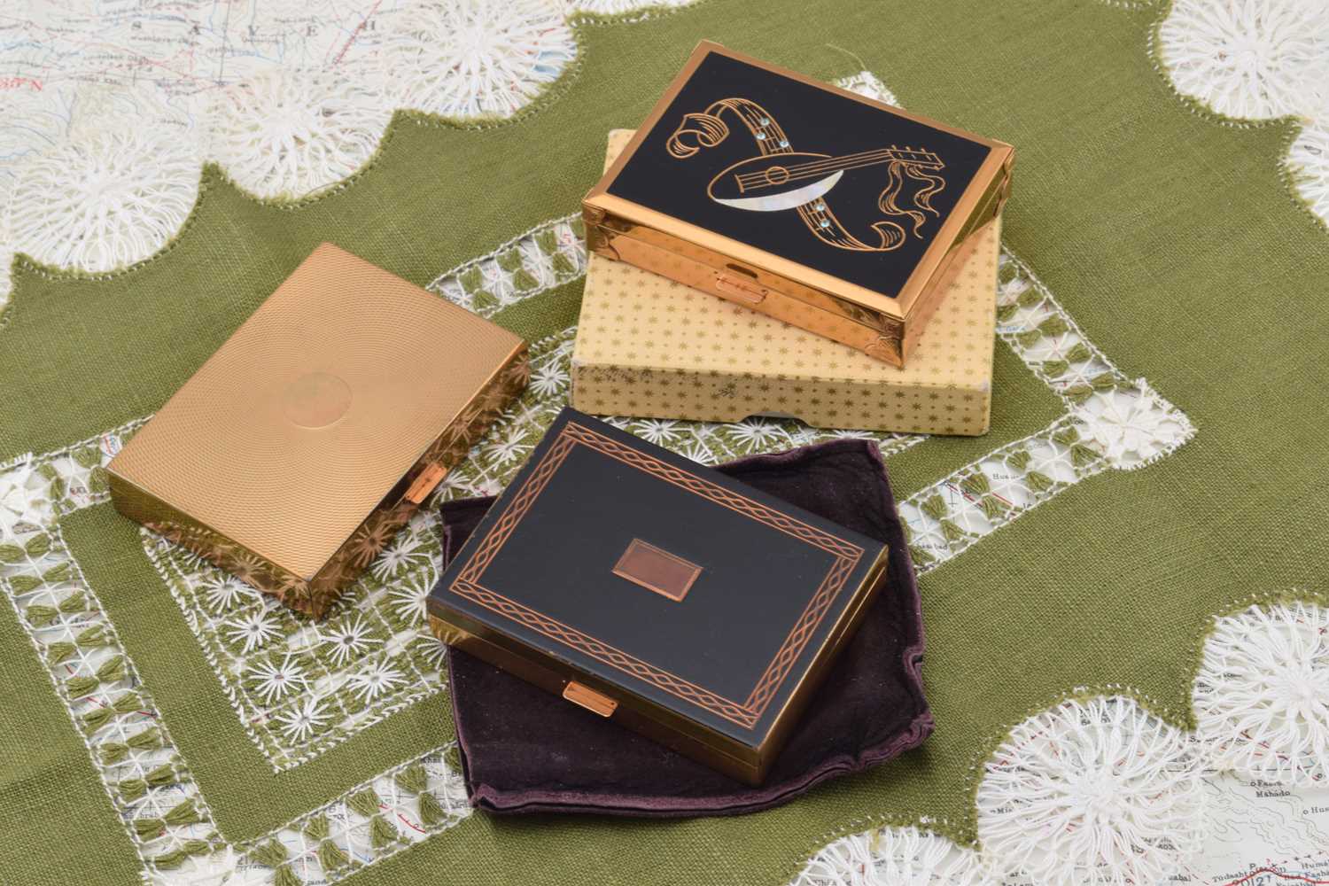 Lot 321 - Three Agme gilt metal rectangular musical