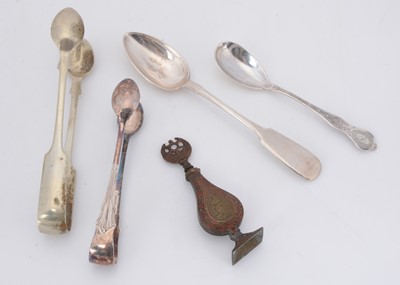 Lot 332 - A Russian silver teaspoon and other items